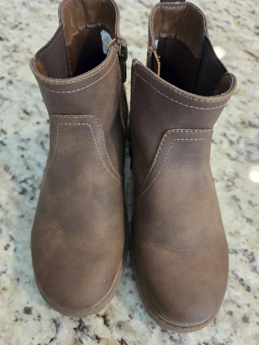 Kids Brown Chelsea Zip Ankle Boots